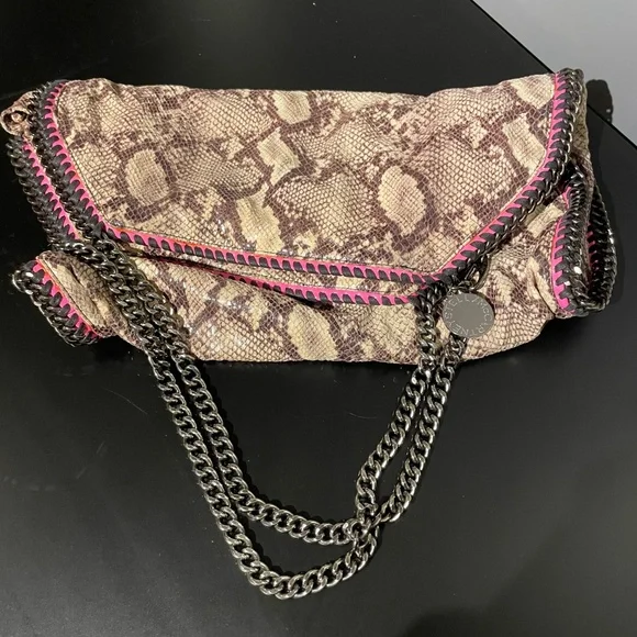 Stella McCartney Falabella Snakeskin Pink Shoulder Bag